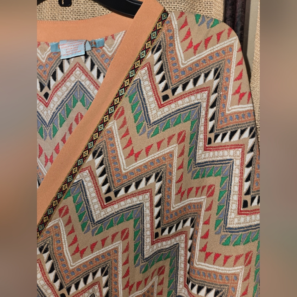 Women's Flying Tomato Muticolor Batwing Kimono/Cardigan Size Large - Picture 8 of 10